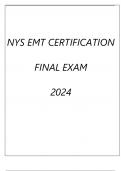 NYS EMT CERTIFICATION FINAL EXAM 2024