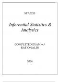 STA3215 INFERENTIAL STATISTICS & ANALYTICS COMPLETED EXAM WITH RATIONALES 2024.
