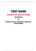 Test Bank For Maternity and Pediatric Nursing 3rd Edition By Susan Scott Ricci, Susan Ricci, Terri Kyle, Susan Carman |All Chapters,  Year-2024|