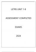 LETRS UNIT 1-8 ASSESSMENT COMPLETED EXAMS 2024