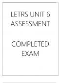 LETRS UNIT 6 ASSESSMENT COMPLETED EXAM 2024