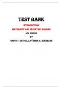 Test Bank For Introductory  Maternity and Pediatric Nursing 4th Edition By Nancy T. Hatfield, Cynthia A. Kincheloe |All Chapters,  Year-2024|