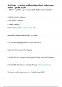 firefighter 1 practice test Exam Questions and Answers &lpar;Latest Update 2024&rpar;