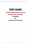 Test Bank For Applied Pathophysiology for the  Advanced Practice Nurse  1st Edition By Lucie Dlugasch, Lachel Story |All Chapters,  Year-2024|  	