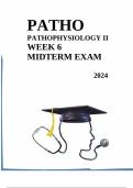 NURS 6501 / NRNP 6501N Week 6 Midterm Exam 2024 - PATHO Midterm Review - Pathophysiology II (HLSC2461U)