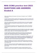 NHA CCMA practice test 2023  QUESTIONS AND ANSWERS Graded A