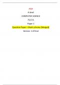 AQA  A-level  COMPUTER SCIENCE  7517/1  Paper 1  Question Paper + Mark scheme (Merged) 