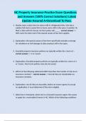 NC Property Insurance Practice Exam Questions and Answers &lpar;100&percnt; Correct Solutions&rpar; Latest Update Assured A&plus;Download To Pass&period;