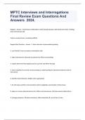 MPTC Interviews and Interrogations Final Review Exam Questions And Answers  2024&period;