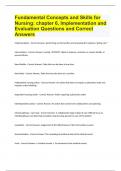 Fundamental Concepts and Skills for Nursing chapter 6 Implementation and Evaluation