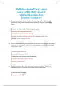 Multidimensional Care I Latest Exam 1 2024 MDC 1 Exam 1 Verified Questions And Solutions Graded A+