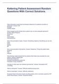 Kettering Patient Assessment Random Questions With Correct Solutions&period;