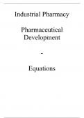 Important equations for pharmaceutical development - liquids, semisolids, solids 