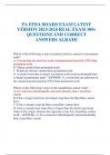 PA EFDA BOARD EXAM LATEST VERSION 2023-2024 REAL EXAM 300+ QUESTIONS AND CORRECT ANSWERS AGRADE