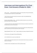 Interviews and Interrogations Pro Final Exam  And Answers Graded A&plus; 2024&period;
