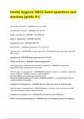 Dental Hygiene OSCE Exam questions and answers &lpar;grade A&plus;&rpar;