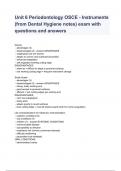 Unit 6 Periodontology OSCE - Instruments (from Dental Hygiene notes) exam with questions and answers