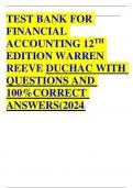 TEST BANK FOR FINANCIAL ACCOUNTING 12TH EDITION WARREN REEVE DUCHAC WITH QUESTIONS AND 100%CORRECT ANSWERS(2024)