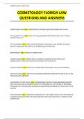 COSMETOLOGY FLORIDA LAW QUESTIONS AND ANSWERS
