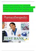 Pharmacotherapeutics For Advanced Practice Nurse Prescribers 5th Edition Woo Robinson Test Bank With Questions And Answer Key All Chapter s Included(2024)