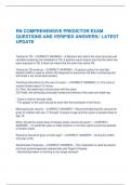 RN COMPREHENSIVE PREDICTOR EXAM QUESTIONS AND VERIFIED ANSWERS// LATEST UPDATE