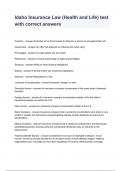 Idaho Insurance Law &lpar;Health and Life&rpar; test with correct answers 