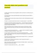 Casualty Idaho test questions and  answers