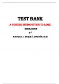 Test Bank For A Concise Introduction to Logic 13th Edition By Patrick J. Hurley, Lori Watson |All Chapters,  Year-2024|