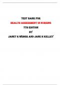 Test Bank For Health Assessment in Nursing 7th Edition By Janet R Weber and Jane H Kelley |All Chapters,  Year-2024|