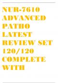 NUR-7610  ADVANCED  PATHO  LATEST  REVIEW SET  120/120  COMPLETE  WITH  ANSWERS  2024