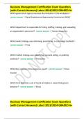 Business Management Certification Exam Questions &lpar;with Correct Answers&rpar; Latest 2024&sol;2025 GRADED A&plus;