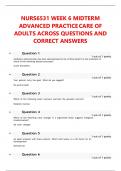 NURS6531 WEEK 6 MIDTERM ADVANCED PRACTICECARE OF ADULTS ACROSS QUESTIONS AND CORRECT ANSWERS