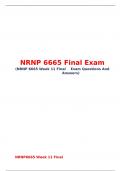  NRNP 6665 FINAL EXAM (Latest), NRNP 6665 PMHNP Care Across the Lifespan I, Walden University.