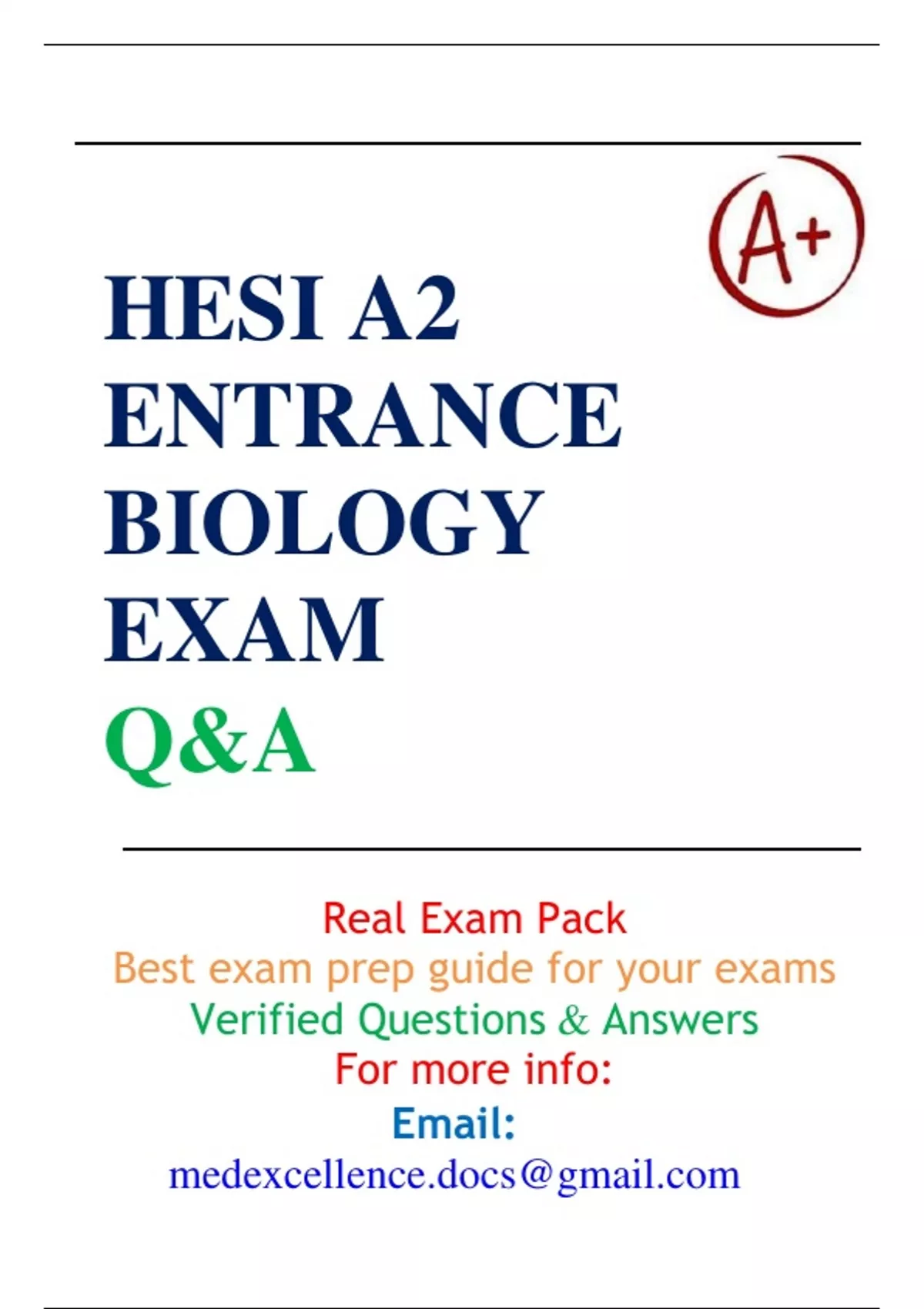 NEW FILE UPDATE: HESI A2 ENTRANCE BIOLOGY EXAM 2023/24 V1 &amp; V2 ...