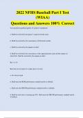 2022 NFHS FOOTBALL TEST Questions and Answers 100&percnt; Correct