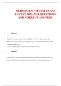 NURS 6521 MIDTERM EXAM LATEST 2023-2024 QUESTIONS AND CORRECT ANSWERS