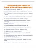 California Cosmetology State Board Written Exam with Answers
