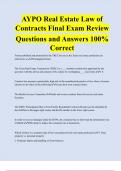 AYPO Real Estate Law of  Contracts Final Exam Review Questions and Answers 100%  Correct