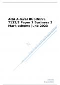 AQA A level BUSINESS Paper 2 Business 2 Mark scheme June 2023       