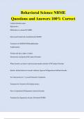 Behavioral Science NBME Questions and Answers 100&percnt; Correct