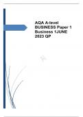 AQA A level BUSINESS Paper 1 Business 1 JUNE 2023 QP