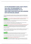 ATI PN MANAGEMENT EXAM LATEST UPDATE 2022-2024/ PN MANAGEMENT ATI PROCTORED/MANAGEMENT PN ATI PROCTORED EXAM QUESTIONS AND ANSWERS WITH RATIONALES| AGRADE  A nurse is assisting with the selection of clients to discharge to make beds available following a 