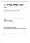 MPTC Criminal Law Exam Practice Questions With Complete Solutions 2024&period;