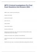 MPTC Criminal Investigations Pro Final Exam Questions And Answers 2024&period;