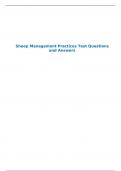 Sheep Management Practices Test Questions and Answers