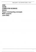 AQA GCSE COMPUTER SCIENCE 8525/2 Paper 2 Computing concepts Mark scheme June 2023