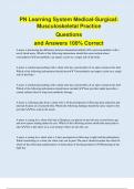 PN Learning System Medical-Surgical&colon; Musculoskeletal Practice Questions and Answers 100&percnt; Correct
