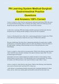 PN Learning System Medical-Surgical&colon; Gastrointestinal Practice Questions and Answers 100&percnt; Correct
