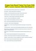 Oregon State Board Tattoo Exam Questions With 100&percnt; Correct Answers Latest Updated 2024 &lpar;GRADED A&plus;&rpar;