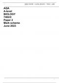 AQA A-level BIOLOGY 7402/2 Paper 2 Mark scheme June 2023